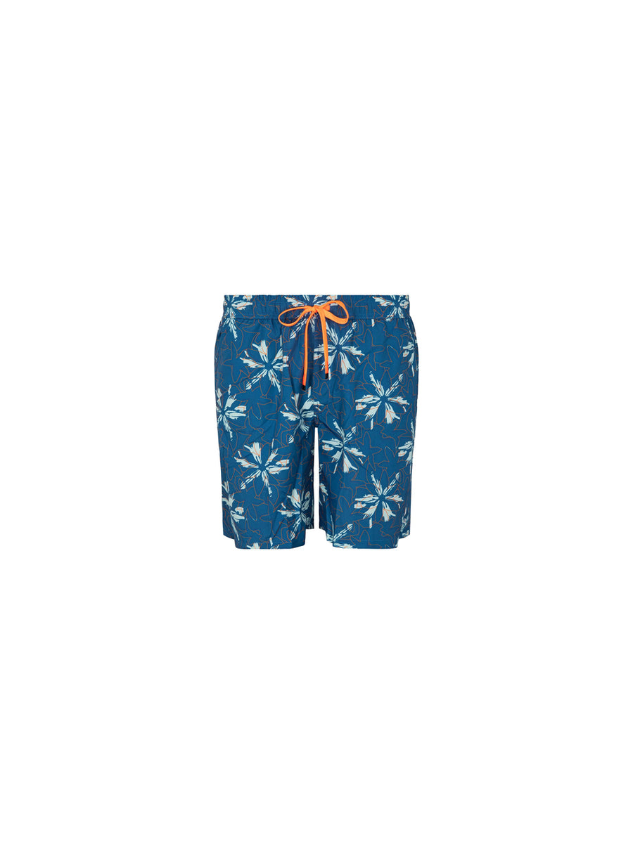 Capri Long Pocket Boxer - Teal Hawaii