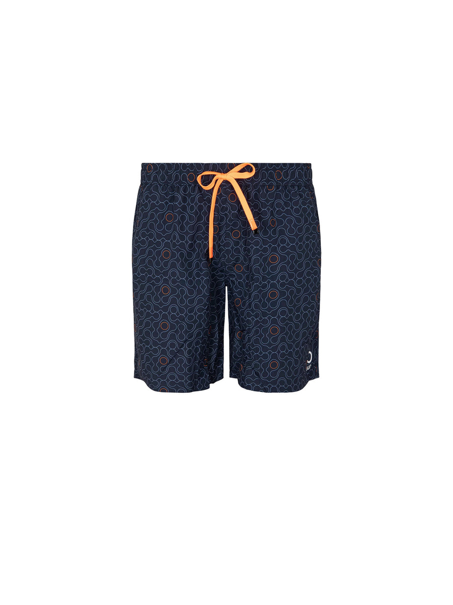Long Capri Boxer with Pockets - Liquid Dark Blue
