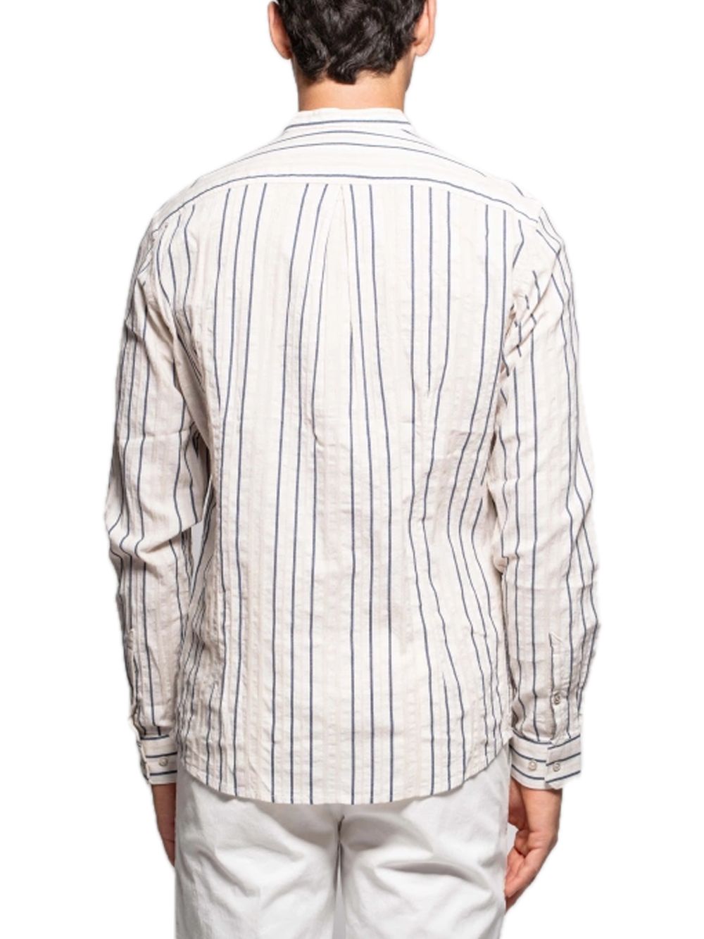 Camicia Coreana Riga Jacquard - Avorio — 2