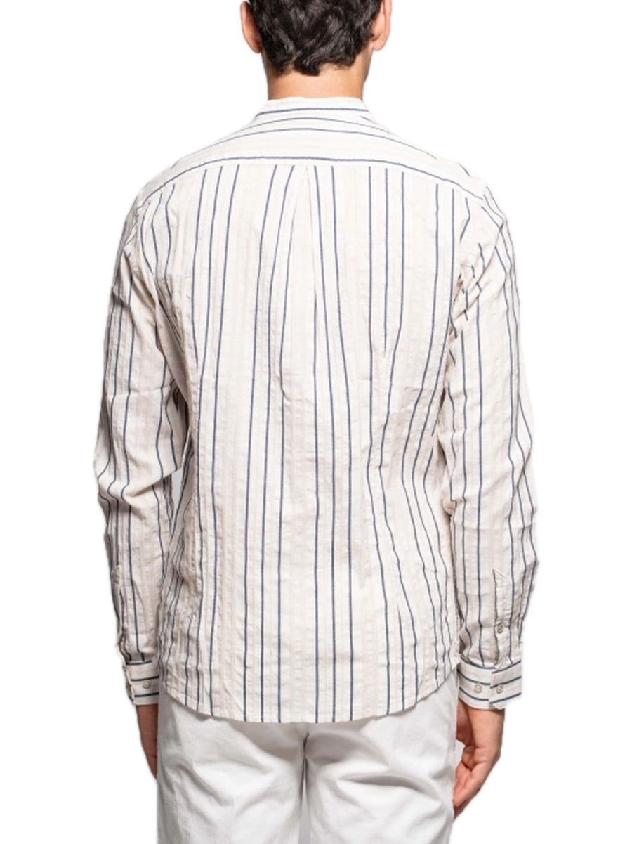Camicia Coreana Riga Jacquard - Avorio — 2