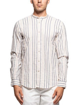 Camicia Coreana Riga Jacquard - Avorio