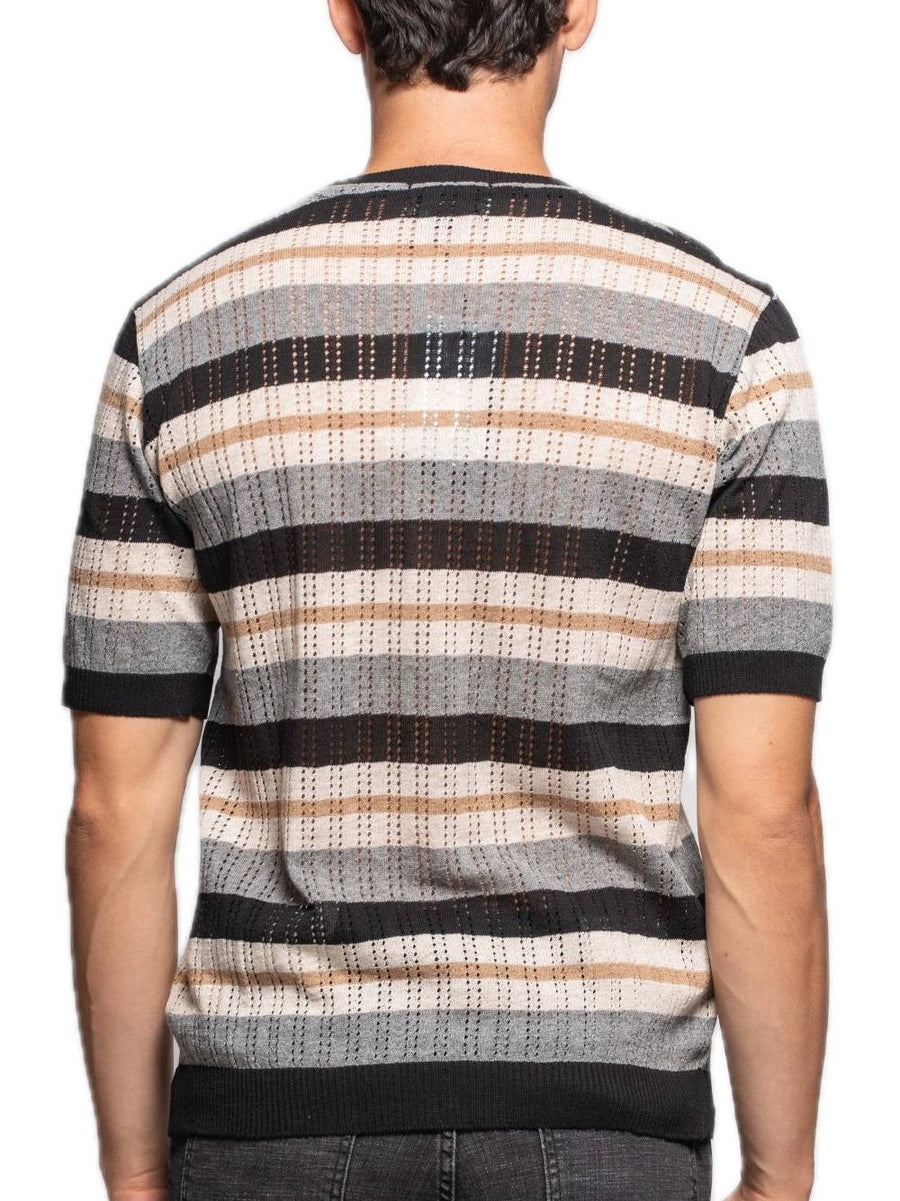 T-Shirt Maglia M/M Righe - Nero/Lino — 2