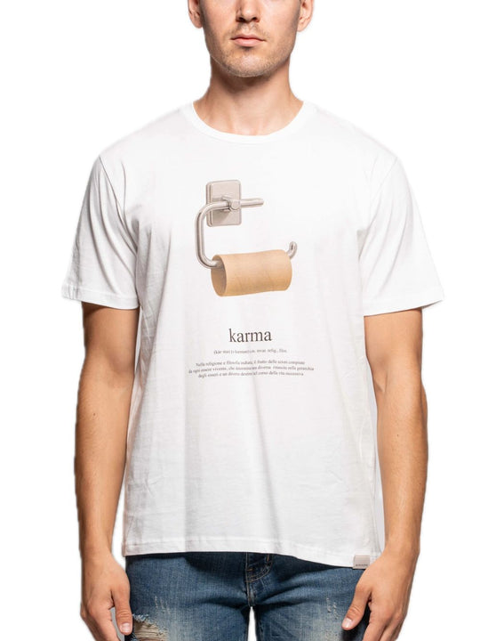 T-Shirt Stampa Karma - Off White