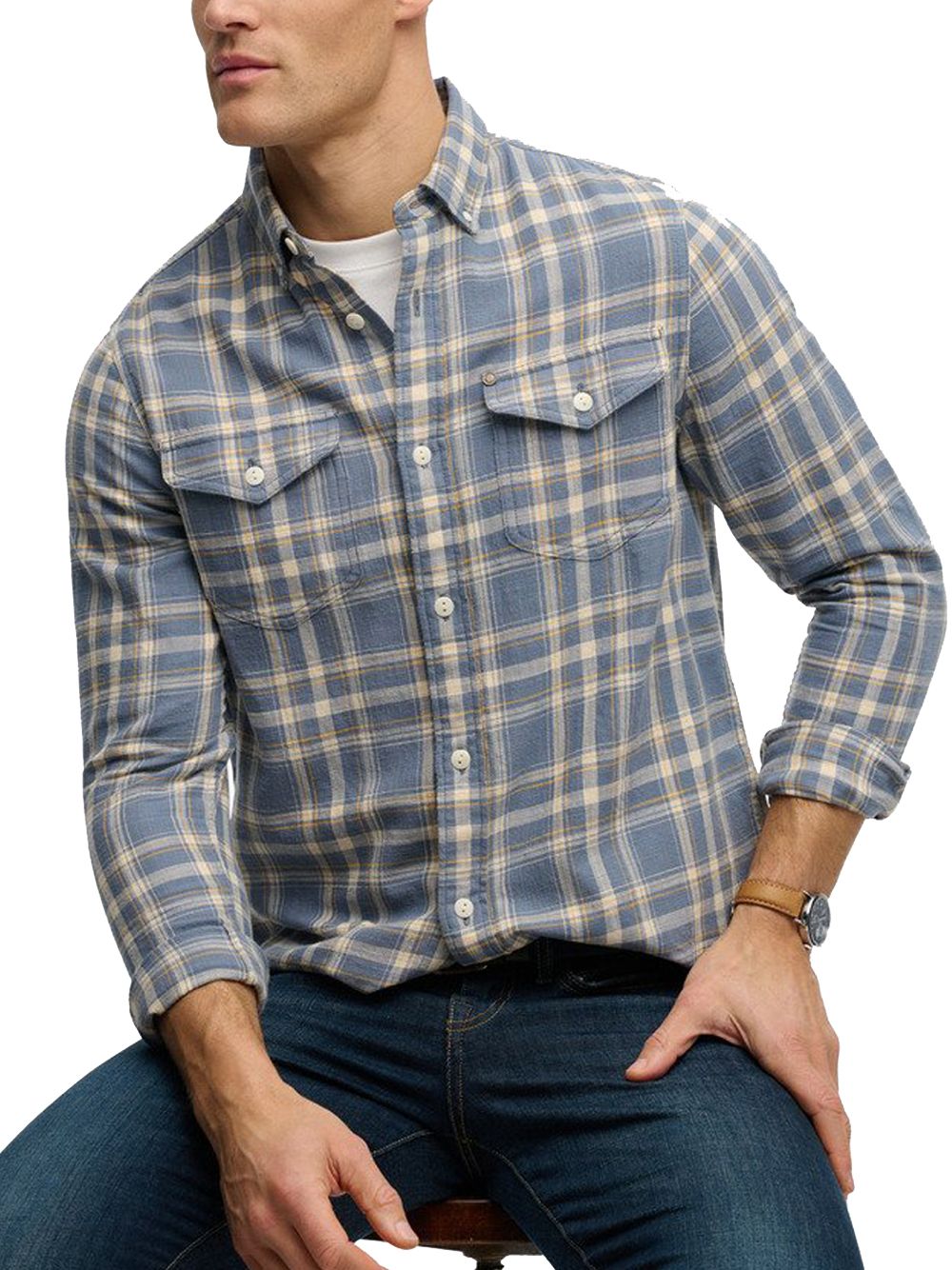 Merchant Lite Check Shirt - Flint Blue Check — 1