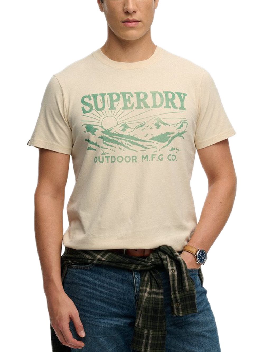 Retro Outdoor Rlxd Tee - Oatmeal Beige — 1