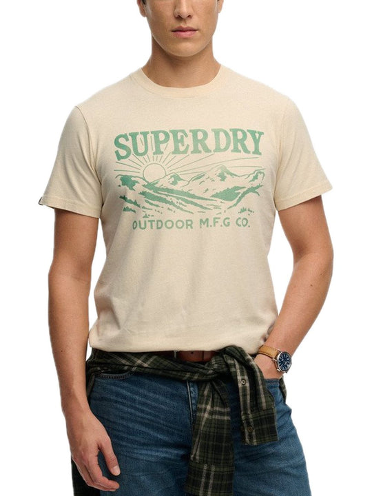 Retro Outdoor Rlxd Tee - Oatmeal Beige