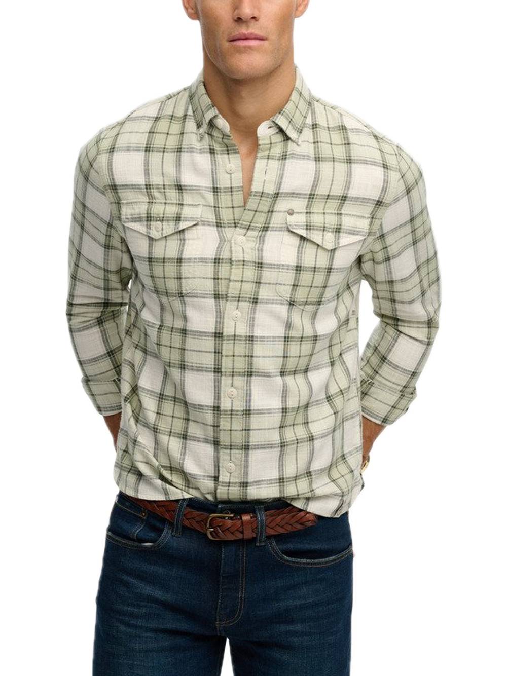 Merchant Lite Check Shirt - Cedar Check Sage — 1