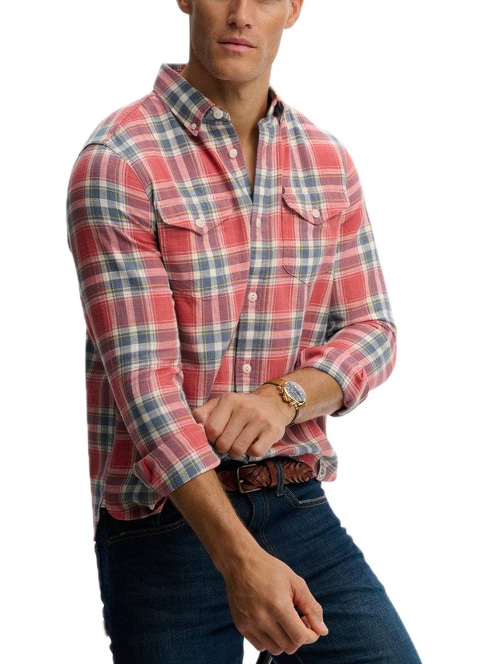 Merchant Lite Check Shirt - Washed Rose Check — 1