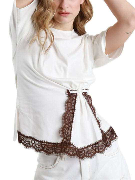 T-shirt Inserto Pizzo - Moro