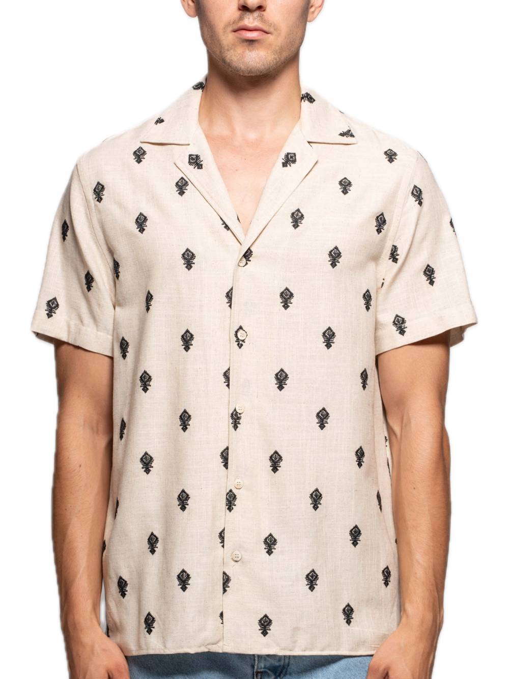 Camicia M/M Ricamo All Over - Beige — 1