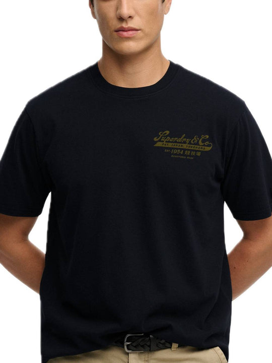 Heritage Biker Loose Tee - Jet Black