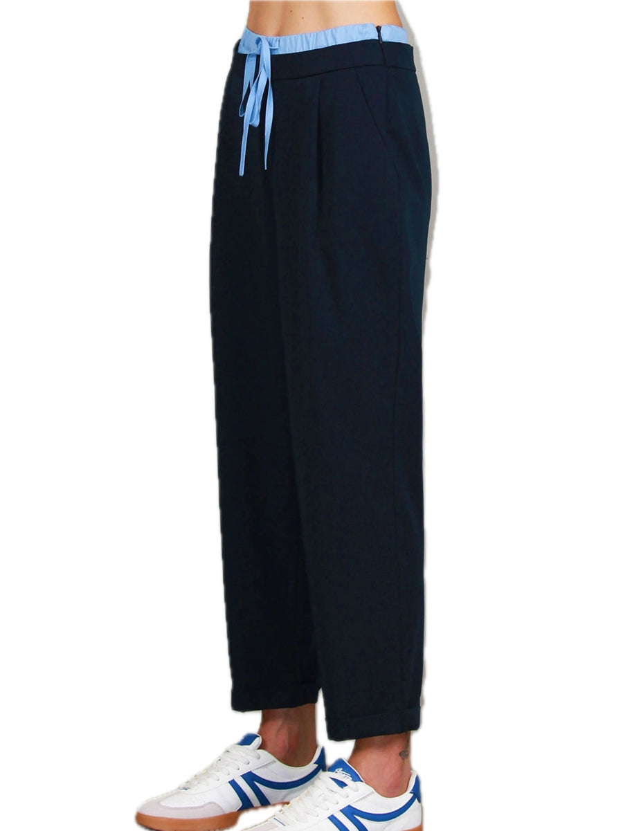 Pantalone Fondo Stretto Profilo - Blu — 2