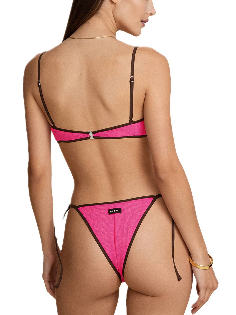 Adjustable Tie-Side Bottom - Fuchsia — 2