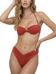 Underwire Bra Fixed Brief - Red Clay