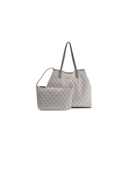 Eco Victtoria Lrg 2 In 1 Tote - Dark Taupe Logo