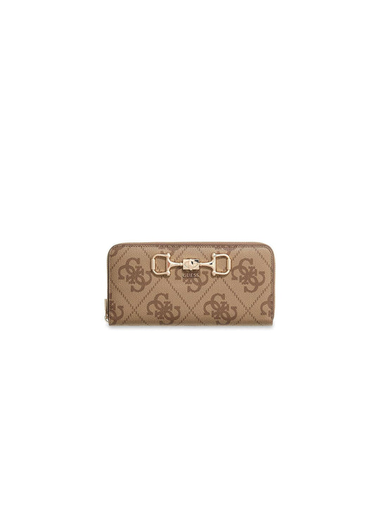 Janie Logo SLG Large Zip Around - Latte Logo