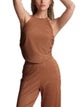 Lurex Striped Knit Crop Top - Rust