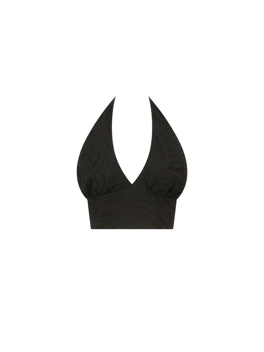 Foliage Top Crop - Black