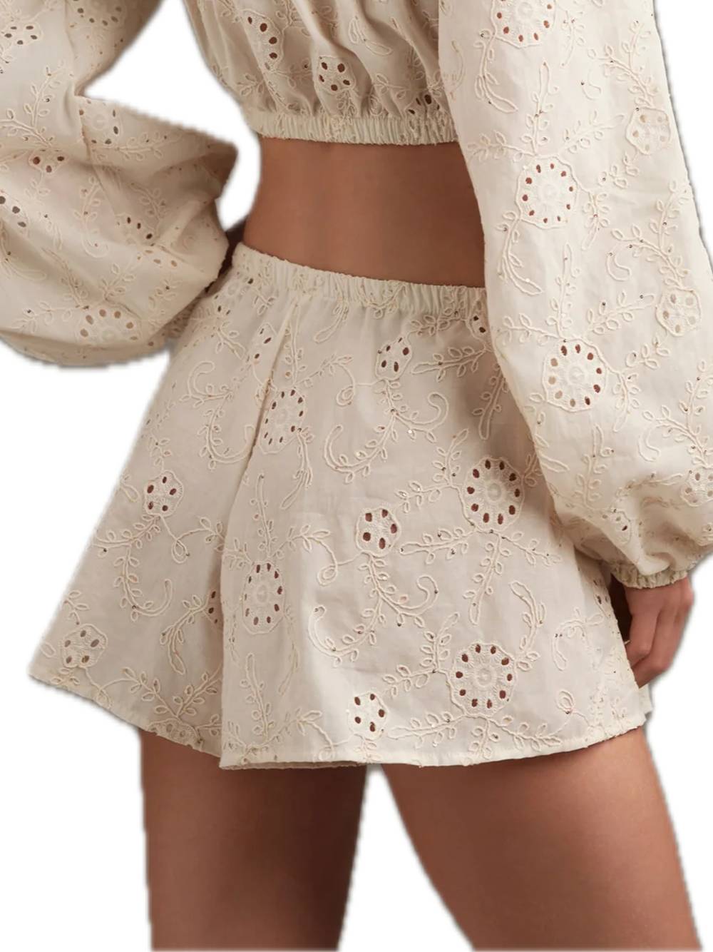 San Gallo lace shorts - Ivory — 2