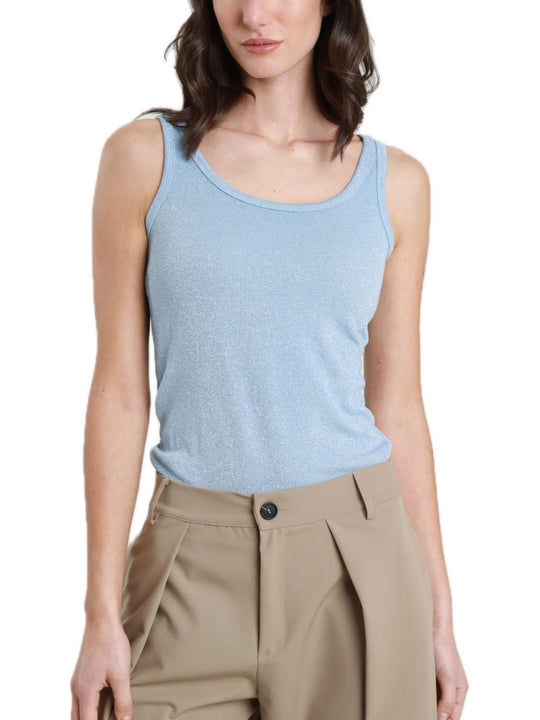 Canotta Lurex - Celeste