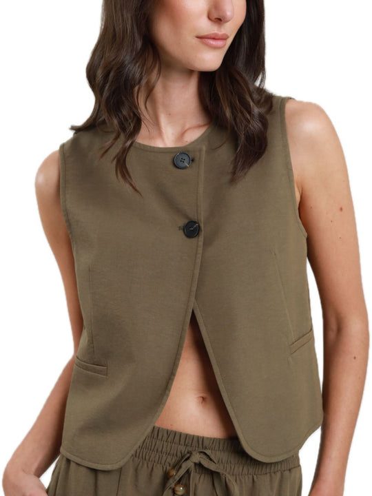 Gilet 2 Bottoni - Verde Militare