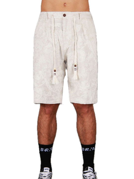 Bermuda Pantalaccio Paisley Ricamato - Beige