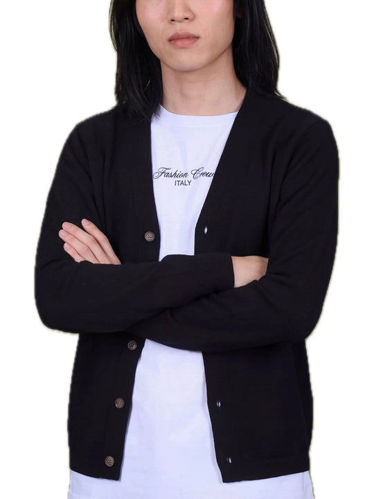 Cardigan Punto Riso - Nero