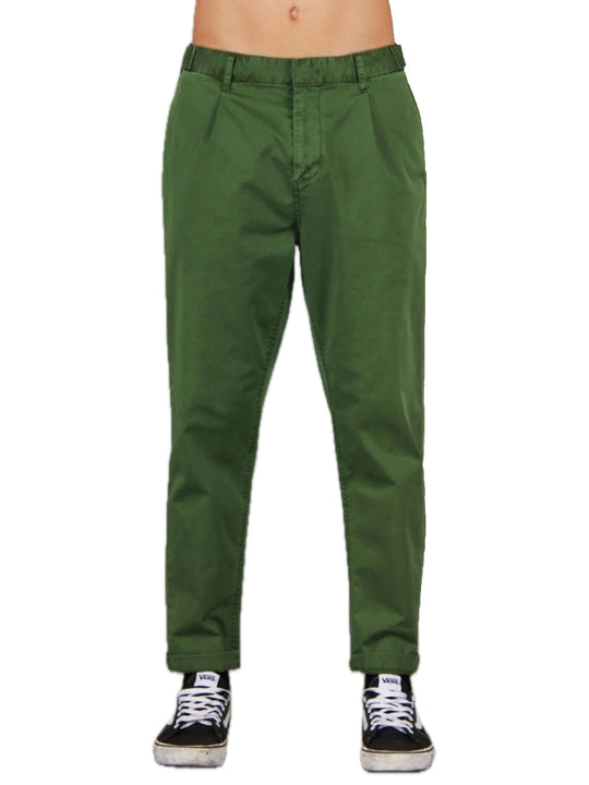 Pantalone Cropped Gabardina - Verde