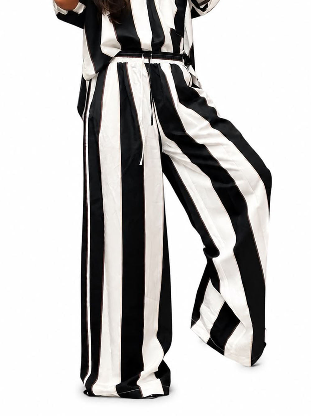 Striped Trousers - Natural Black — 1