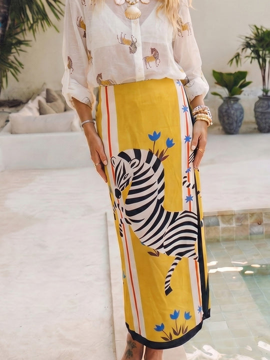 Pareo Lunga - Fantasia Zebra Giallo