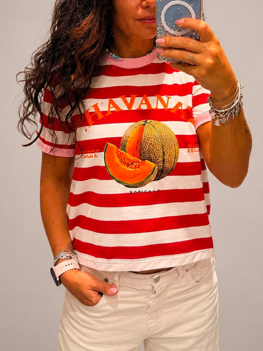 T-shirt Cantalupe - Latte Rosa Rosso