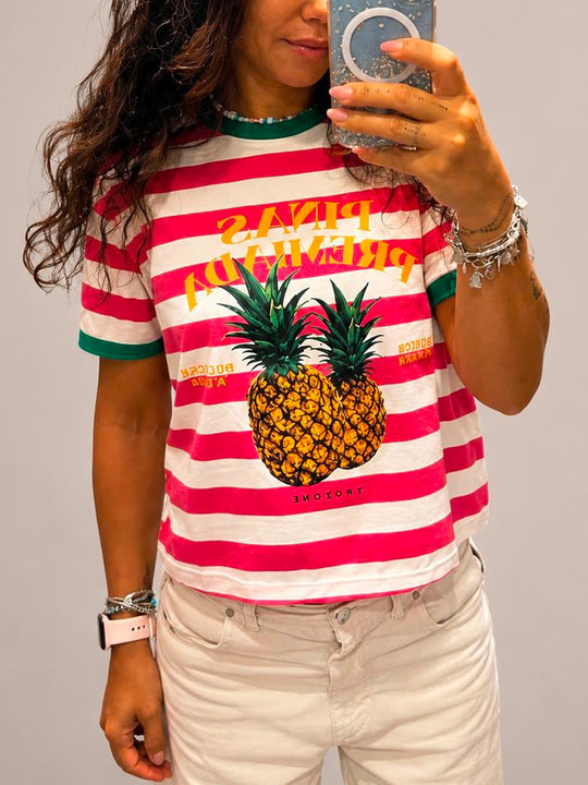 T-shirt Pinas Premiada - Latte Fuxia Bandiera