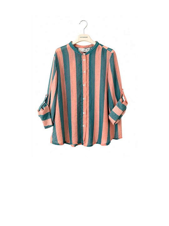 Camicia Eco - Fantasia Righe Ottanio Rosa