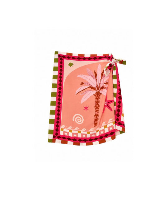 Gonna Mini Pareo - Palme Rosa