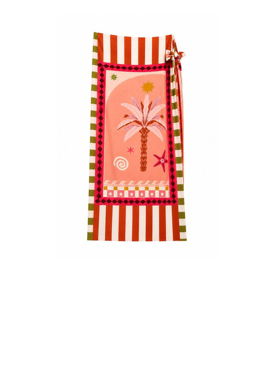 Gonna Pareo Lunga Palme - Rosa