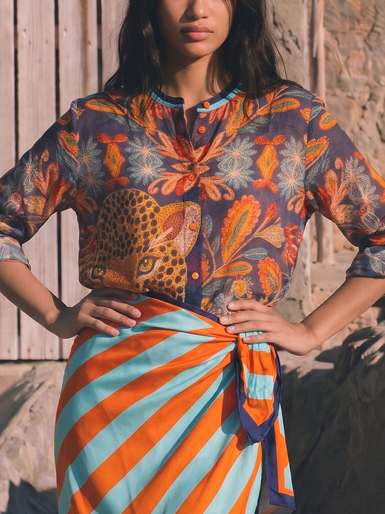 Camicia Tigre - Blu