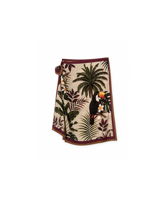 Gonna Mini Pareo Tucani - Militare