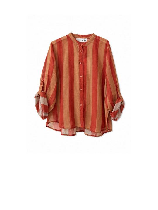 Camicia Eco - Fantasia Righe Tabacco India