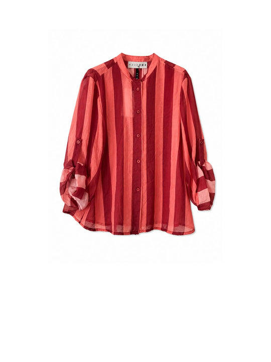 Camicia Eco - Fantasia Righe Salmone India
