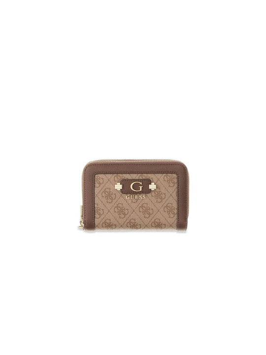 Lindsey Slg Med Double Zip - Latte Logo