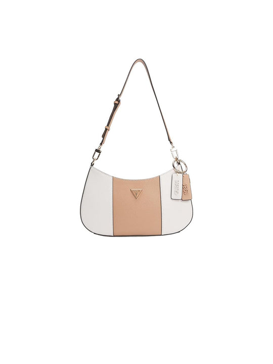 Noelle II Top Zip Shoulder Bag - Off White Beige