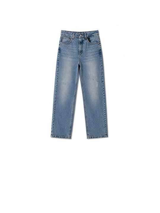 Pantalone Louis Medium Blu Molature E Abrasioni - Denim Blu