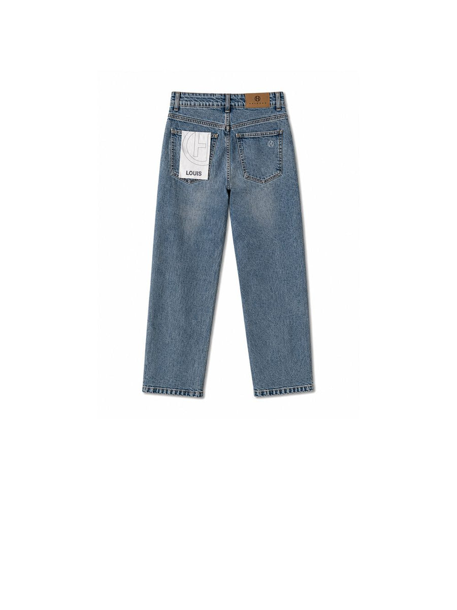 Pantalone Louis Medium Blu Molature E Abrasioni - Denim Blu — 2