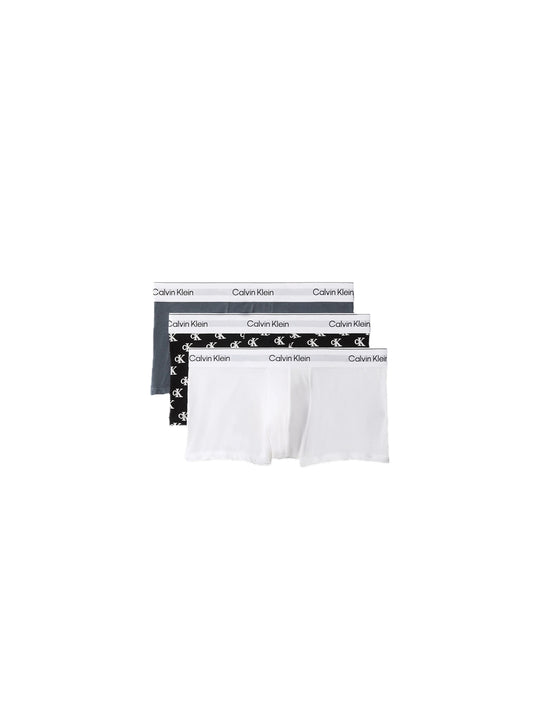 Low Rise Trunk 3Pk - White Collegiate Logo Black Turbule