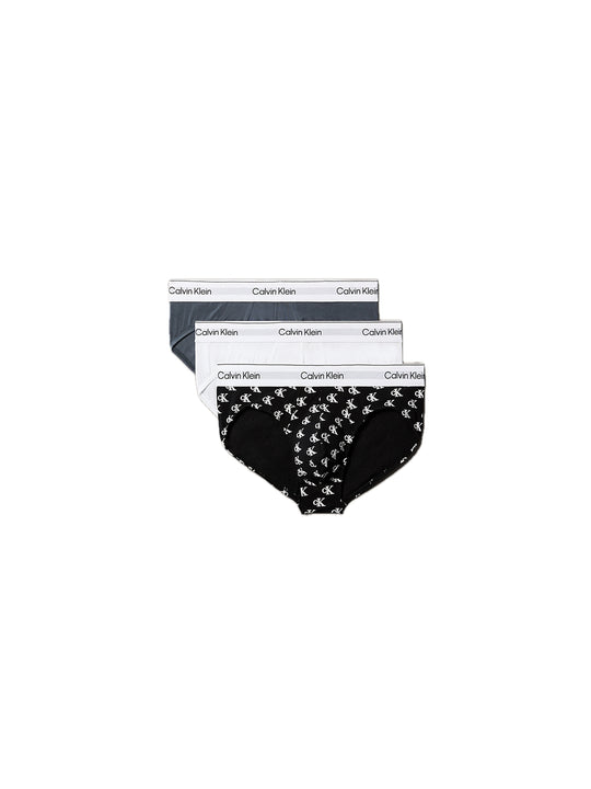 Hip Brief 3Pk - White Collegiate Logo Black Turbule