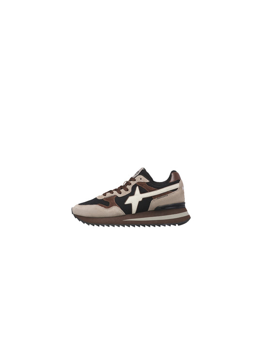 Yak-W Suede Nylon Stripe Sole - Brown Milk