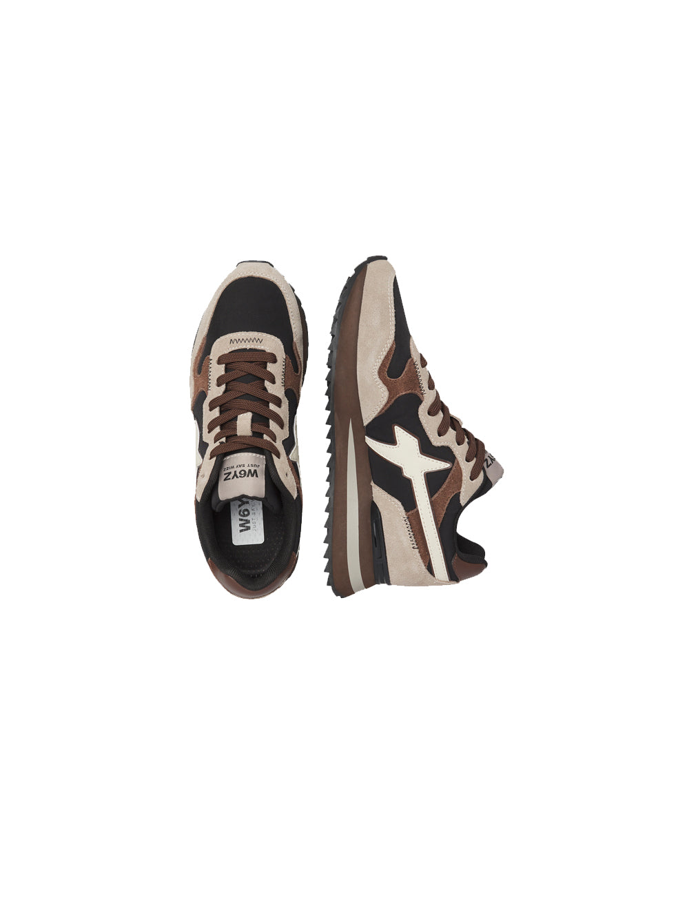 Yak-W Suede Nylon Stripe Sole - Brown Milk — 2