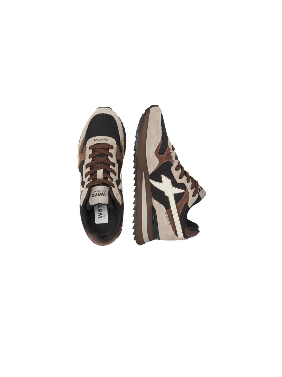 Yak-W Suede Nylon Stripe Sole - Brown Milk — 2