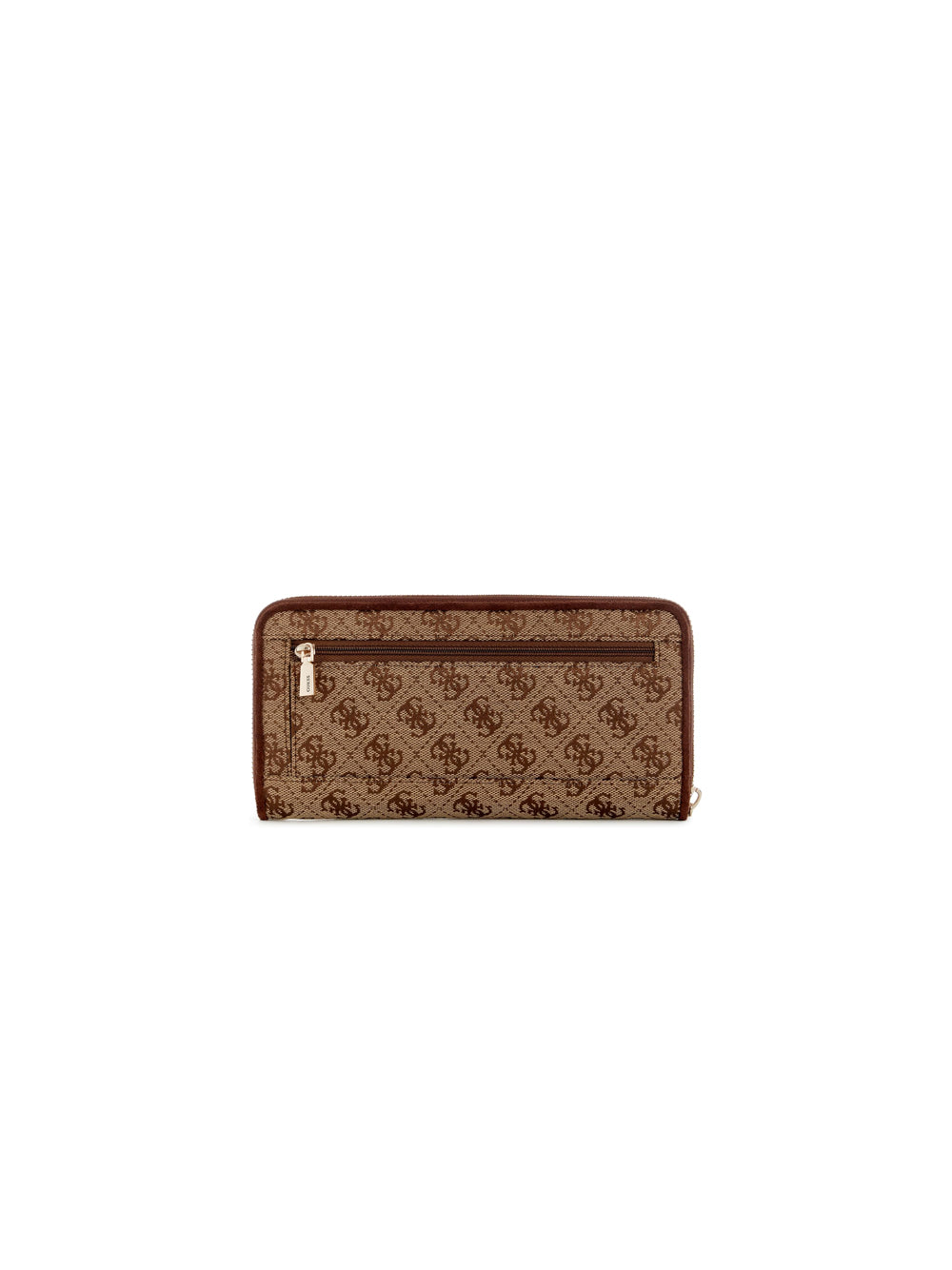 Samantha Large Zip-Around Wallet - Latte Brown Logo — 3