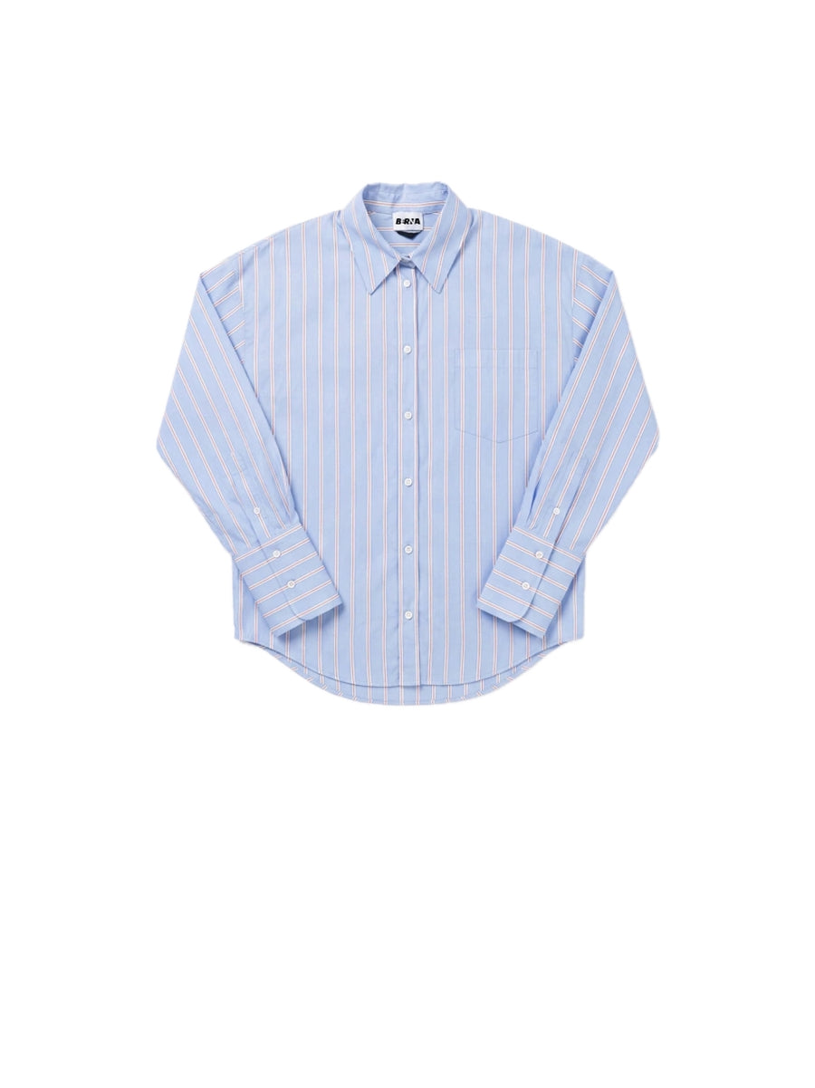 Camicia Righe Colore Unico - Azzurro — 2